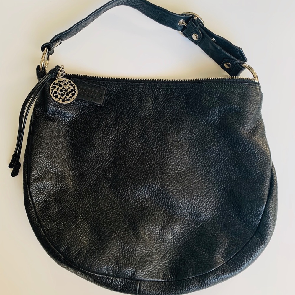 Coach Black Leather Hobo Bag